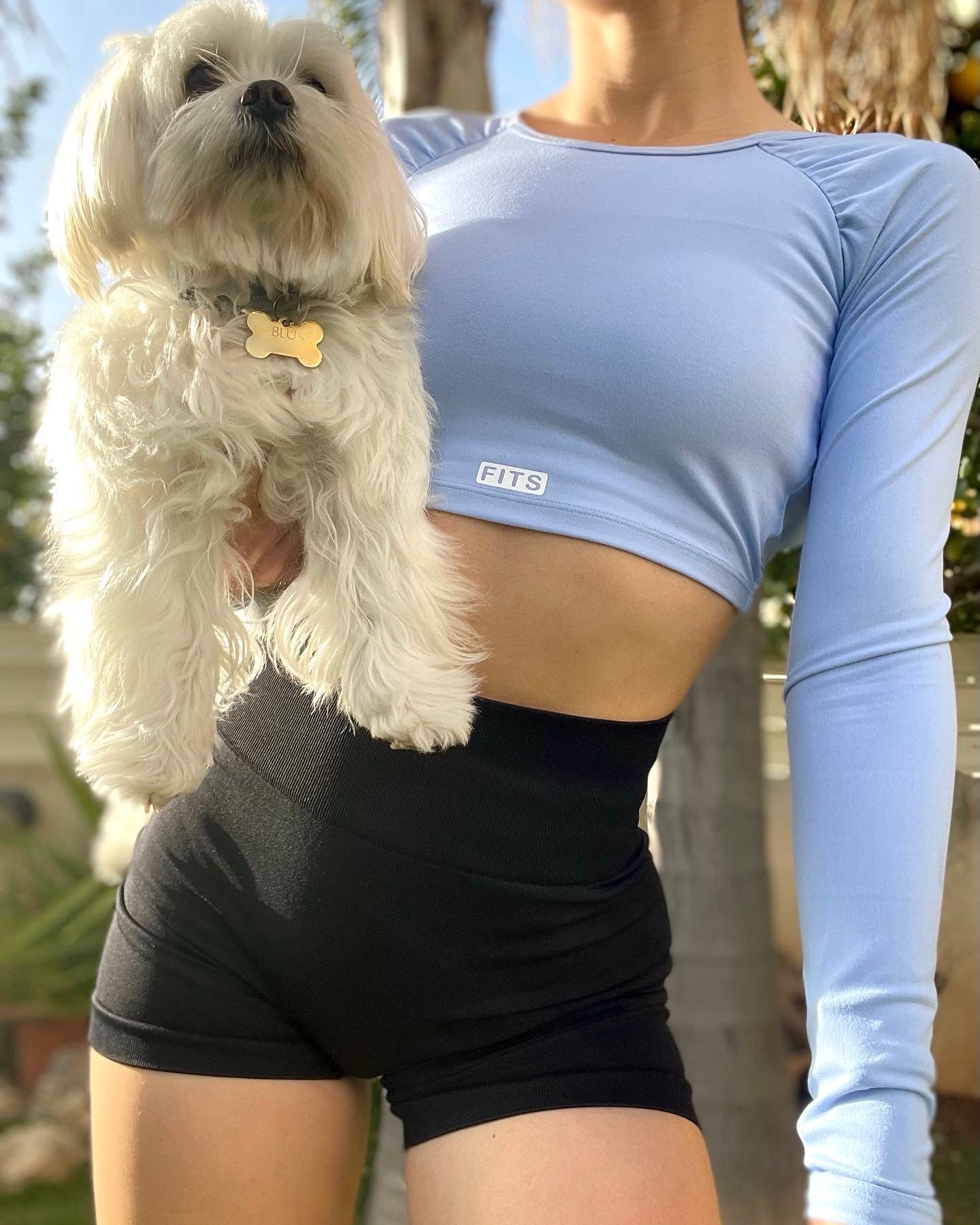 Open-back Daisy Top in Aqua